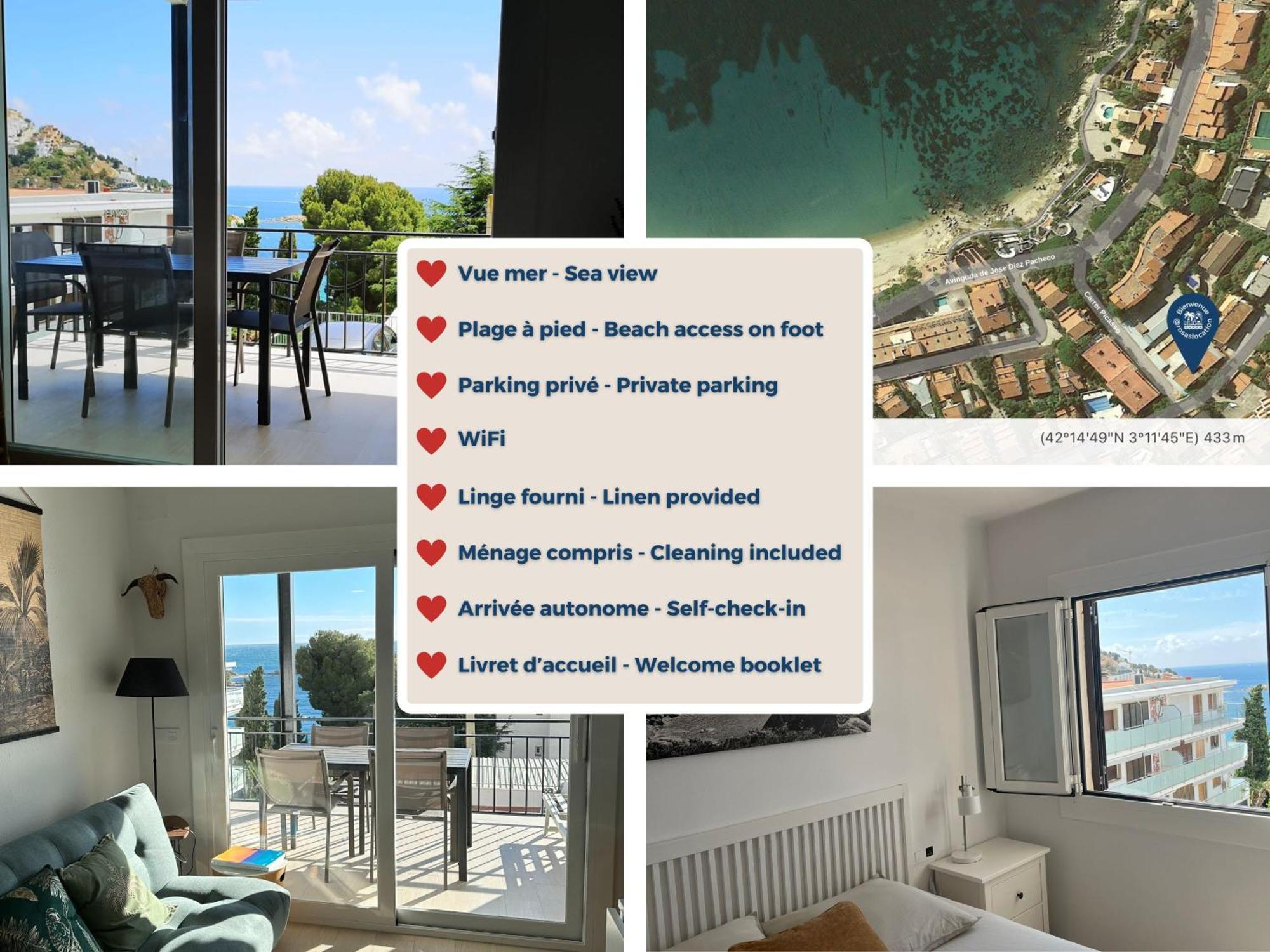 Solmar2 A 100 M, Terrasse Vue Mer, Parking, Wi-fi * Roses